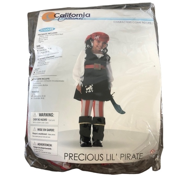 California Costumes Precious Lil Pirate Toddler Halloween Costume M (3-4Y) - Picture 1 of 2